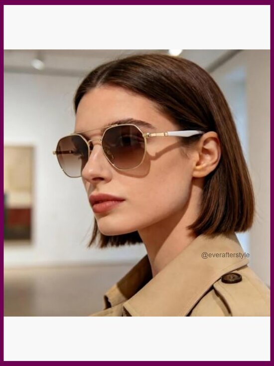 Polarized Aviator Sunglasses with Metal Frame and Acetate Arms main image 7